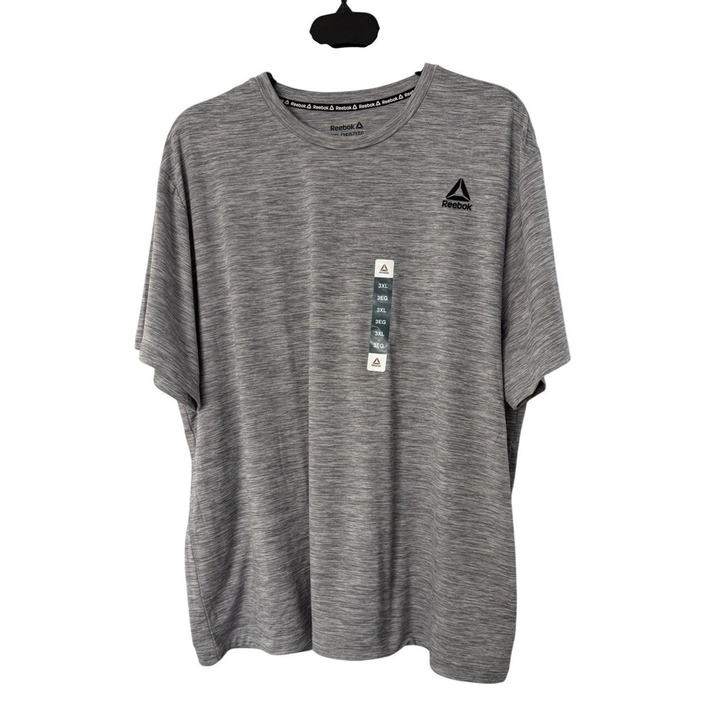 NWT Reebok Mens Short Sleeve Gray Crew Neck Stretch Tee Shirt Big & Tall 3XL